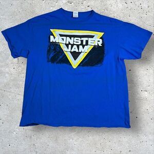 y2k Monster Jam T-Shirt Size XXL Monster Truck Double Sided Blue Graphic Tee
